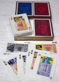 JUEGO-2-NAIPES-BARAJA-ESPANOLA-POKER-LOTERIA-NACIONAL-1976
